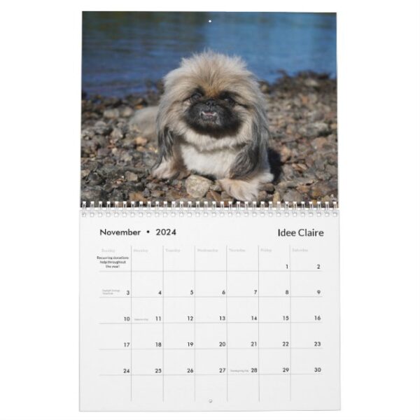 2024 Pekingese Wall Calendar middle binding - Image 12