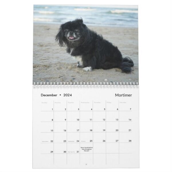 2024 Pekingese Wall Calendar middle binding - Image 13