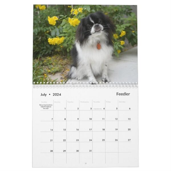 2024 Pekingese Wall Calendar middle binding - Image 8