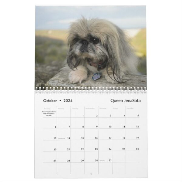 2024 Pekingese Wall Calendar middle binding - Image 11